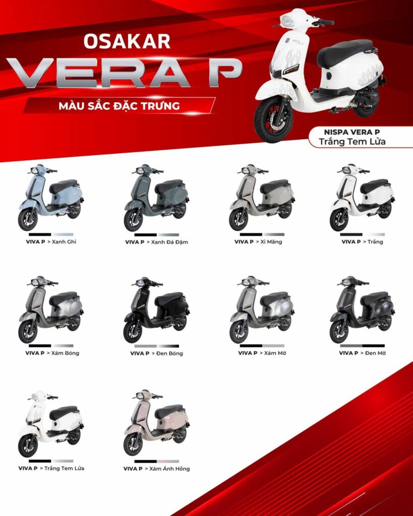 Xe Osakar Nispa Vera P 50cc New 2025 nhẹ nhàng, nữ tính, dễ điều khiển